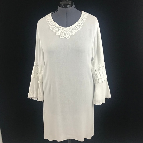 *4/$20* Toffee & Apple White Midi Lace Dress - Picture 1 of 8
